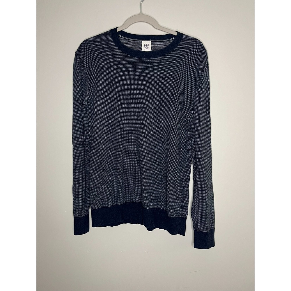 Gap Blue Pullover Crew Neck Sweater Mens Size Medium Long Sleeve Tight Knit